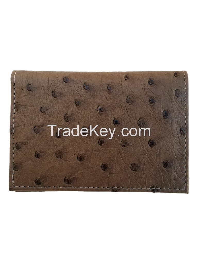 Ostrich Embossed Card Holder