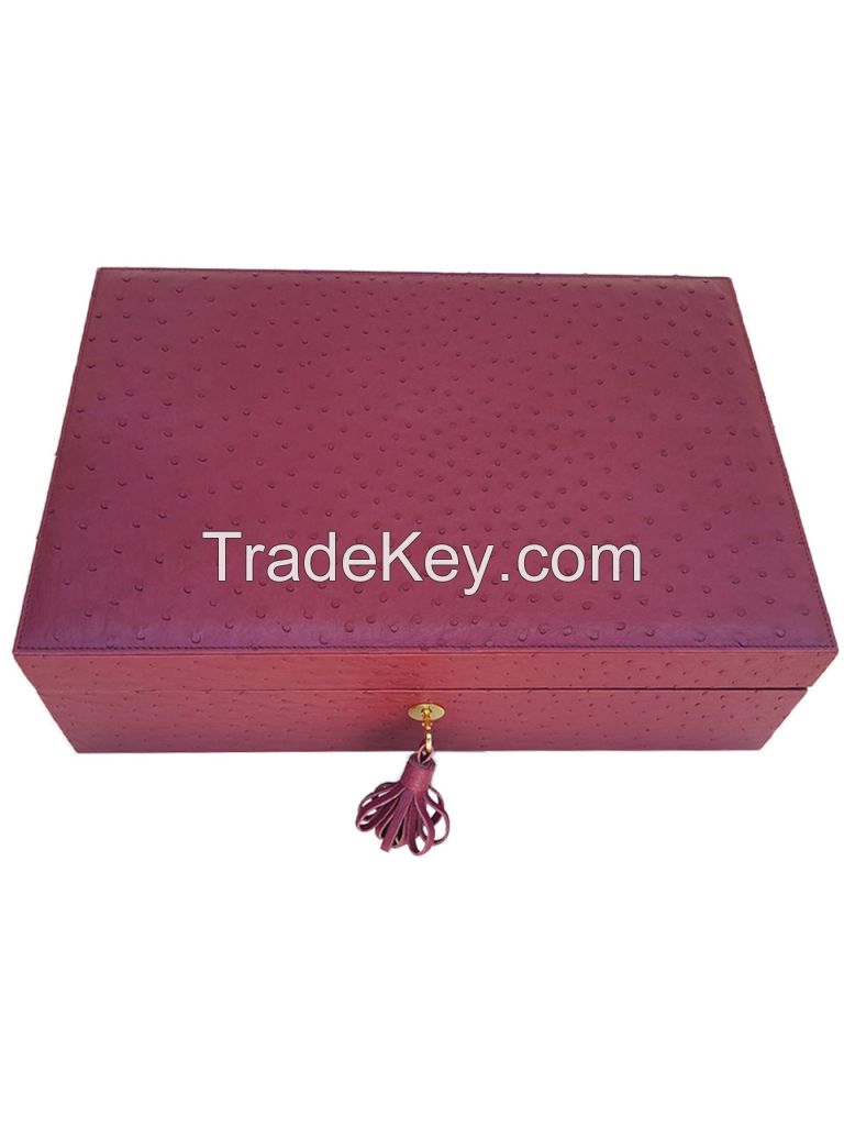 Ostrich Embossed Jewelry Box