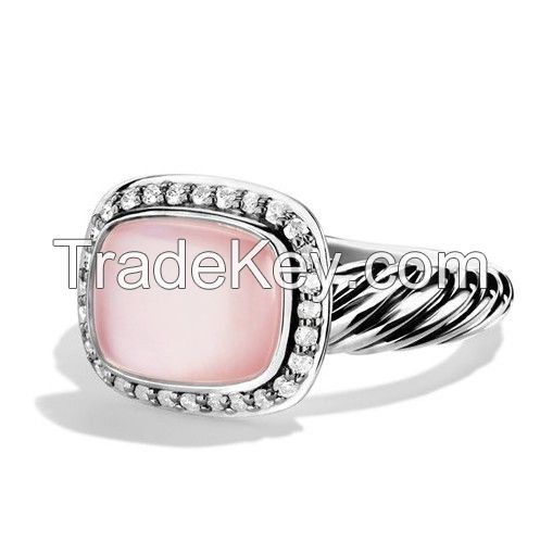 David Yurman 8X10MM Rose Quartz Noblesse Ring