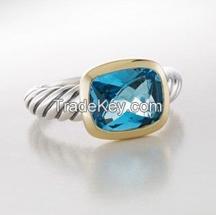 David Yurman 8X10MM BlueTopaz Noblesse Ring