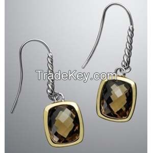 David Yurman Smoky Quartz Noblesse Earings 8X10MM