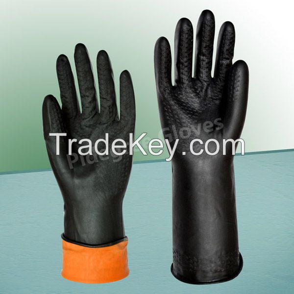 Safety Industrial Rubber Latex Glove Black