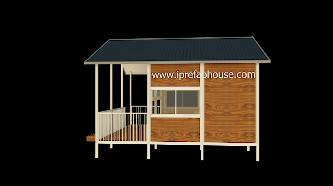modern single floor prefab steel frame vacation house,2 rooms ,1 stories