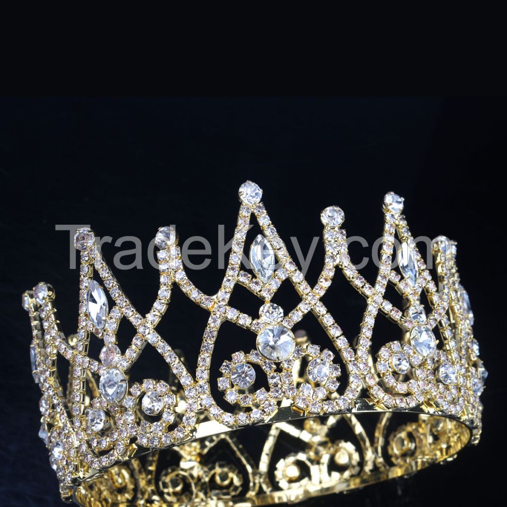 Wholesale Round Ring  Crystal Crown Hair Accessories, Bridal Tiara Beauty Pageant