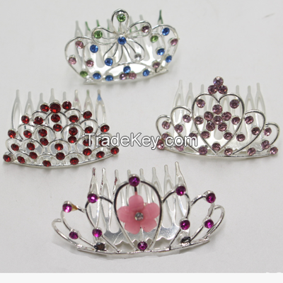 The Hair Bright Red Crystal , Two Layers Of The Peacock Tail Shape Hair Bands Wedding Jewelry Accessories Manufacturers