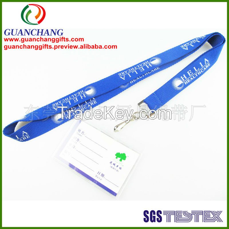Rush Polyester custom logo printed lanyard with id card holder for busines