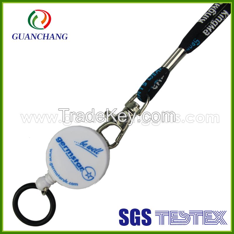 Rush Polyester custom logo printed lanyard with id card holder for busines