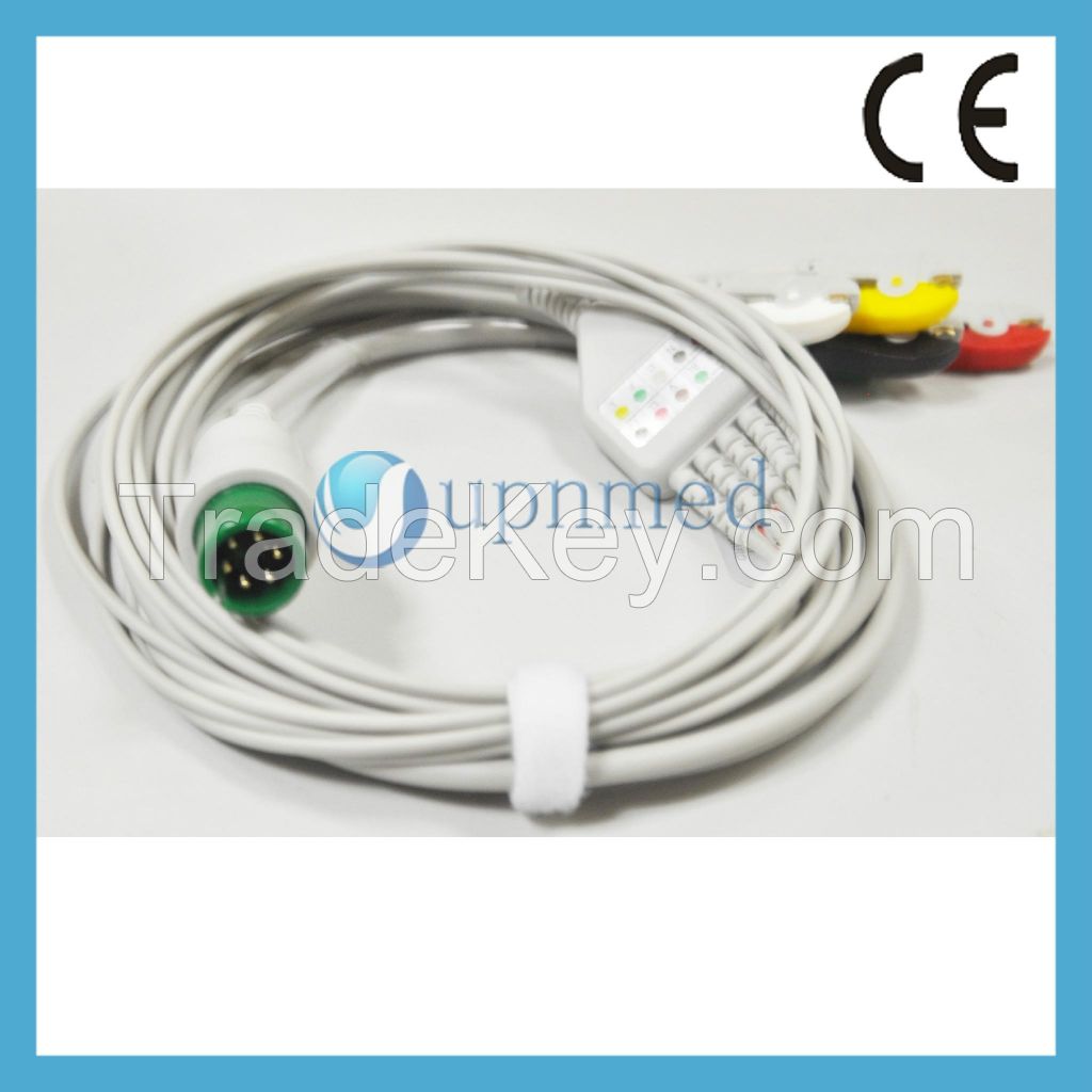 MEK One piece ECG Cable with leadwires, 6pins