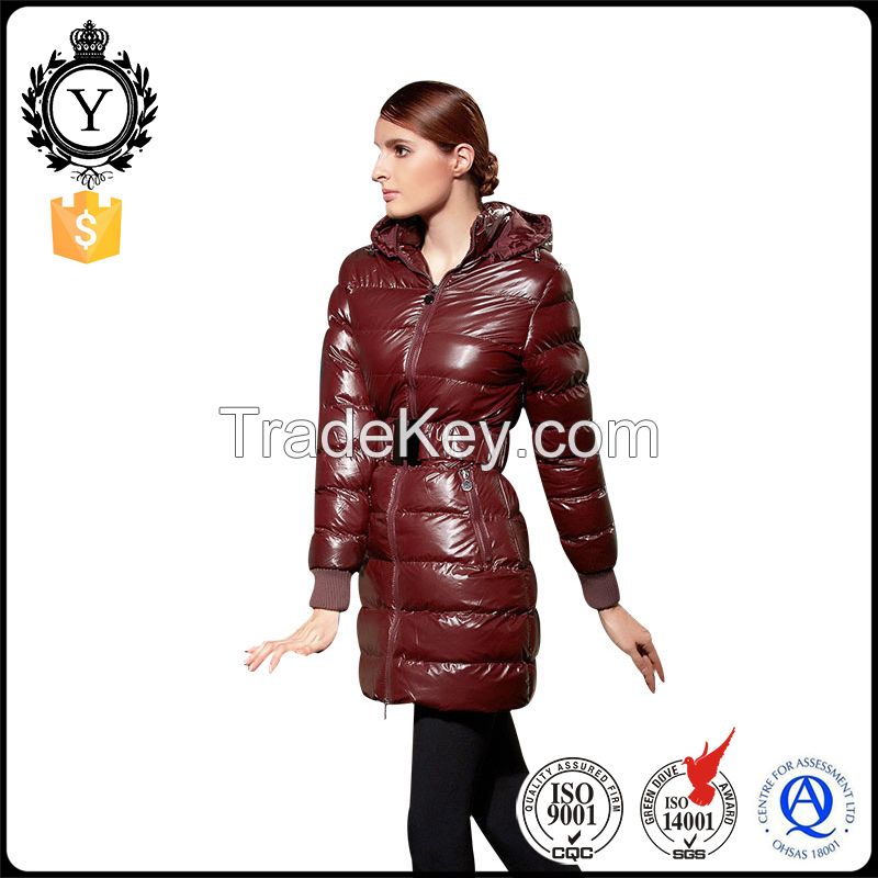 COUTUDI stylish quality womens long padded warm light 800 fill duck down parka coat sale