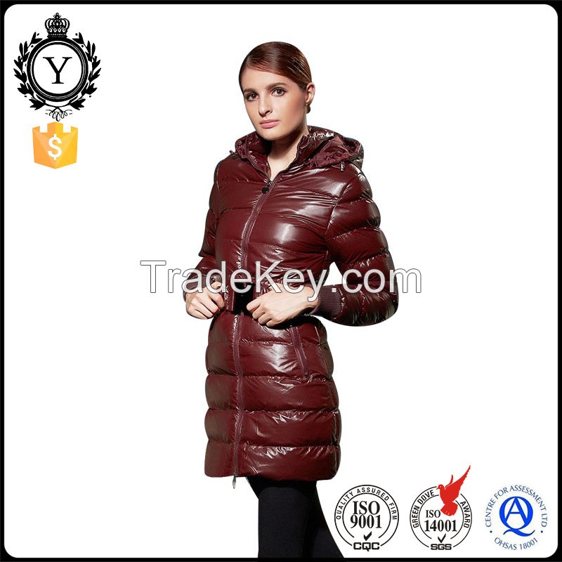 COUTUDI stylish quality womens long padded warm light 800 fill duck down parka coat sale