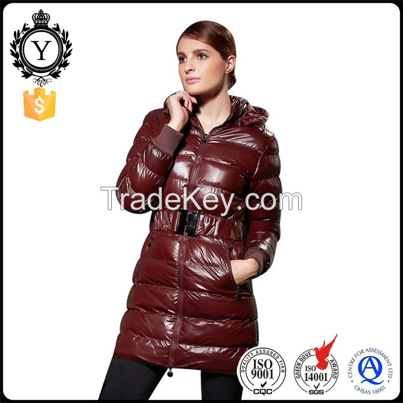 COUTUDI stylish quality womens long padded warm light 800 fill duck down parka coat sale