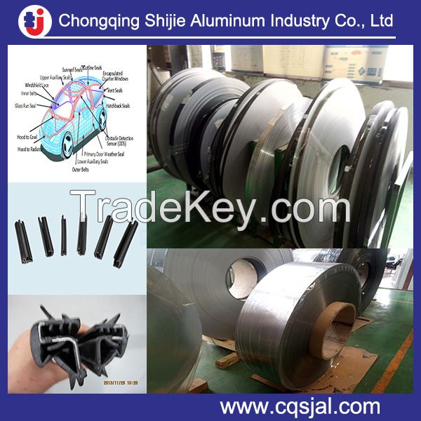 lacquered aluminum strip for TPE/PVC/ABS/EPDM rubber weather strip