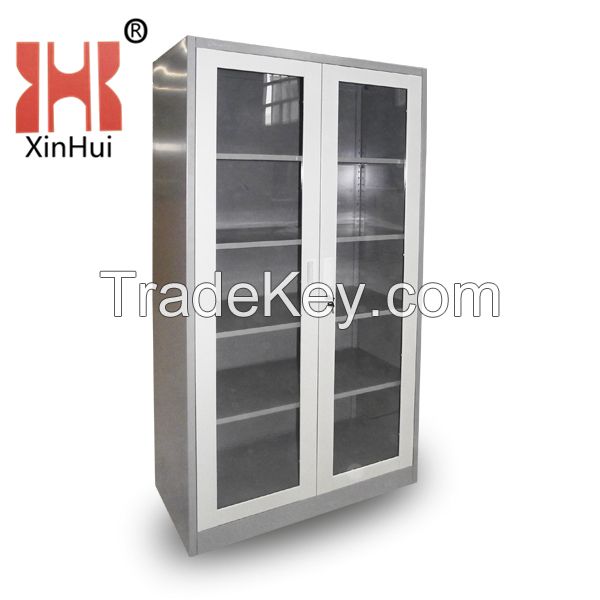 High Quality Double Glass Door Steel Cupboard