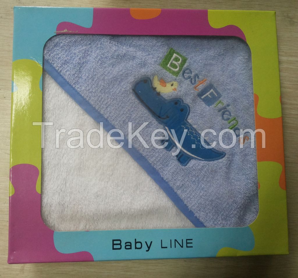 Baby towel hooded with emb