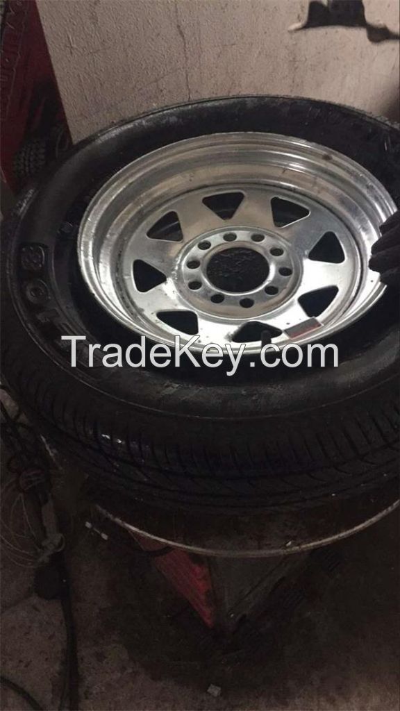 Galvanized Rim with Tyre Assembly 10*4inch Rim and 500-10tyre