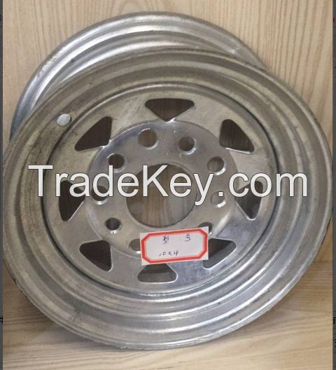 10*4inch Galvanized Multi-Fit Stud Wheels for Trailer Quality Hot DIP Galvanized Rims Factory Supply