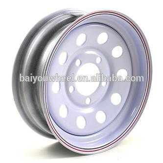 15X5 Inch White Wheel Modular Wheel with 5 Bolt Hole Trailer Wheel Rim