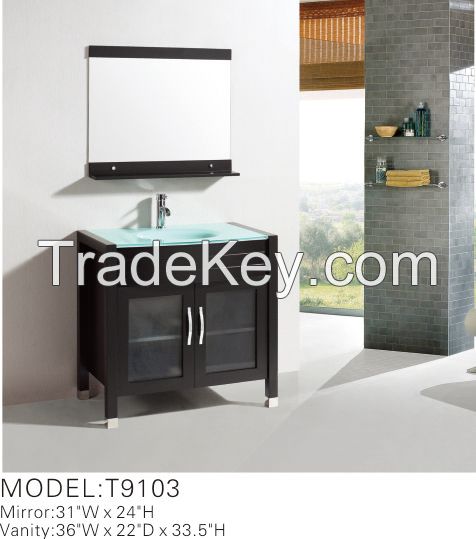 solid wood modern bathroom cabinet T9103