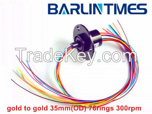 Capsule slip ring with 35mm(OD) 76circuits 2A for rotary table, CCTV, robot, wind turbine generator from Barlin Times