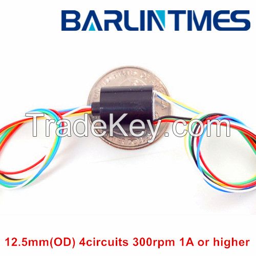 capsule slip ring with 12mm(OD) 4circuits 1A for CCTV, robot, rotary table from Barlin Times