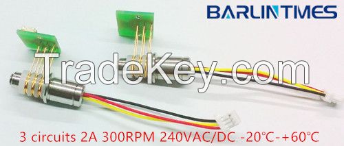 separate slip ring of 3 circuits 300 RPM for medical machine, CCTV, robot from Barlin Times