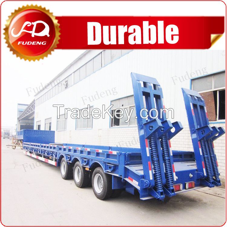 Competitive price 60ton tri axle lowbed semi trailer air suspension for transport Cat D7 D8 D9 bulldozer