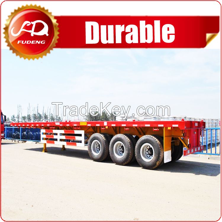 Cheap 3 axle 40ft or 20ft used trailer container flatbed truck trailer and semi trailer container for sale