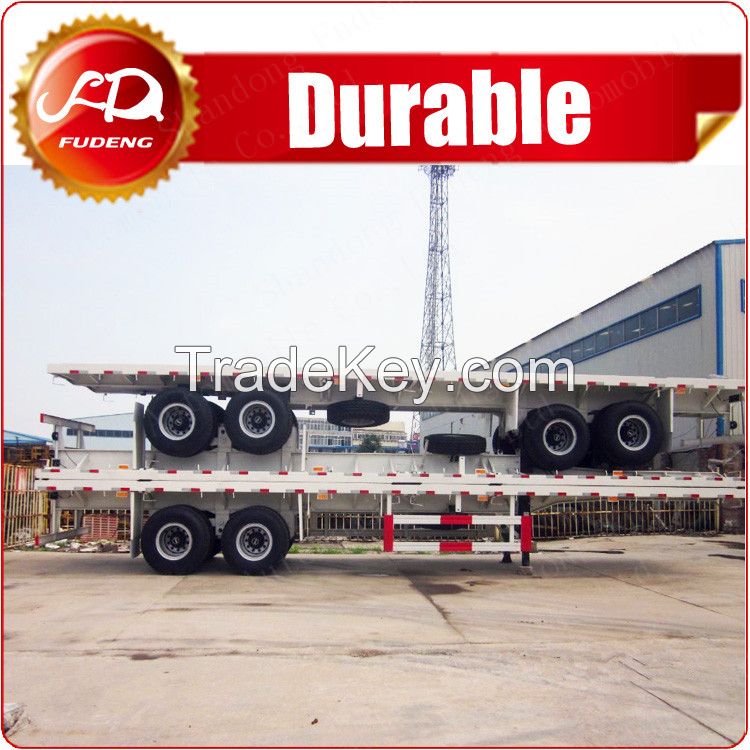 Cheap 3 axle 40ft or 20ft used trailer container flatbed truck trailer and semi trailer container for sale