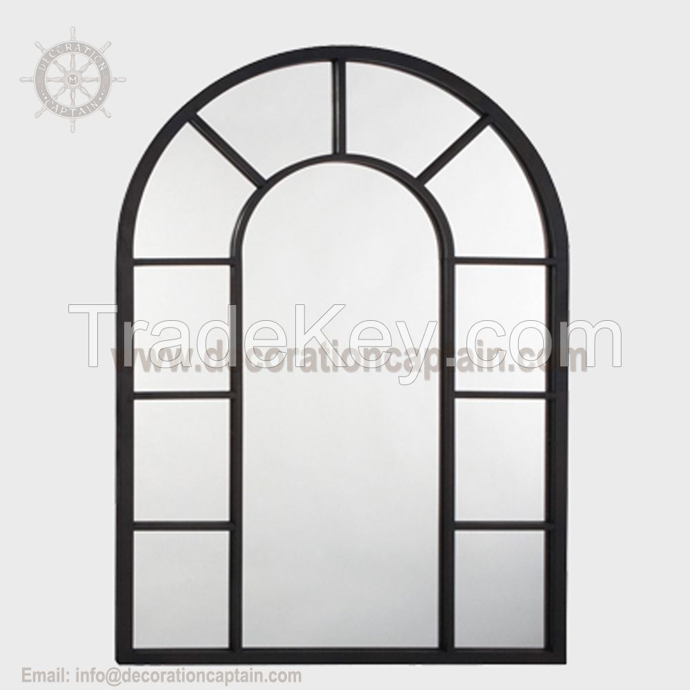 Home DÃ©cor Mirrors With Faux Window Look Window Mirrors Arched Window Mirror With Metal Frame Arch Antiqued Leaner Mirror