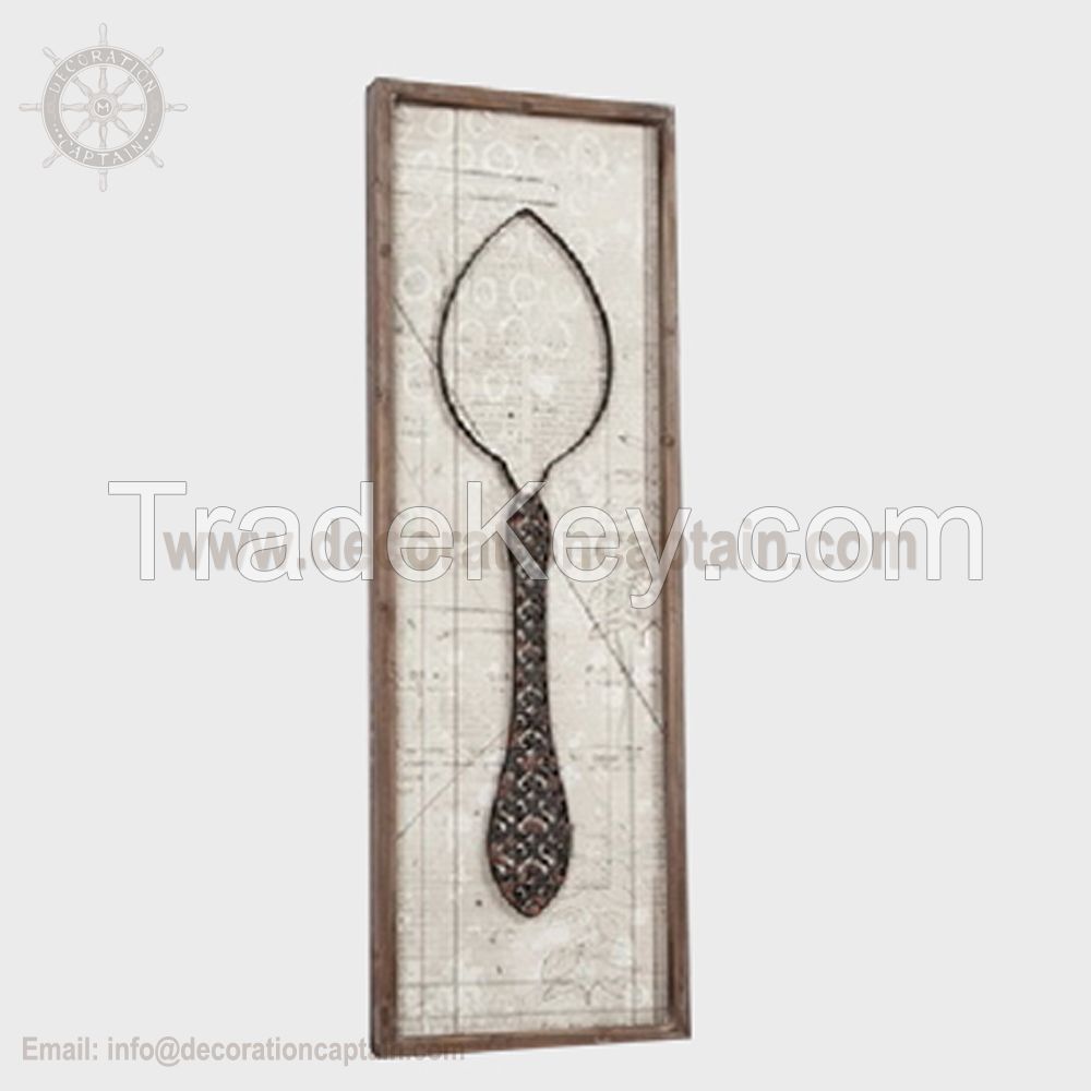 3D Canvas Decorative Wall Hangings Rustic Metal Wall Dcor Metal Wall Art Wrought Iron wall dcor Spoon Fork