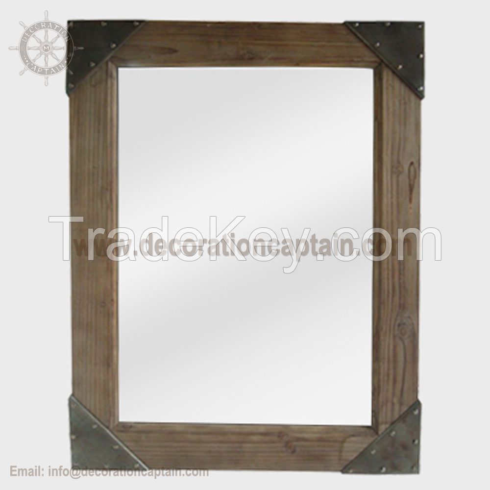 Octagonal Wall Mirror Wood hexagonal Mirror Square Mirrors Wooden Frame Mirrors