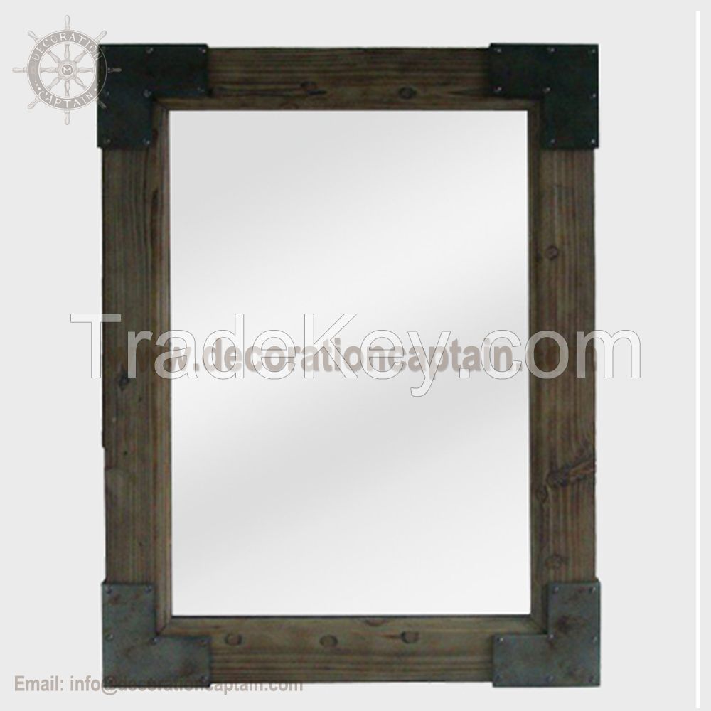 Octagonal Wall Mirror Wood hexagonal Mirror Square Mirrors Wooden Frame Mirrors