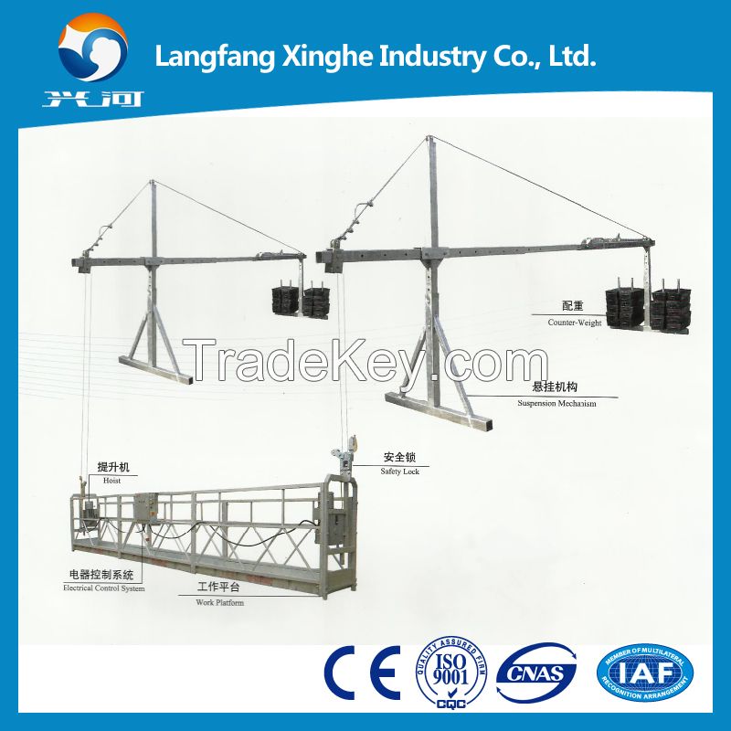 zlp630 / 800 aluminium alloy / hot galvanized suspended work platform