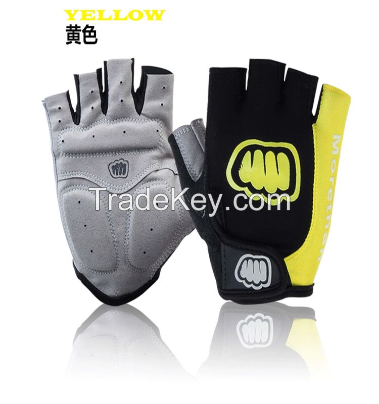 Morethan Brand name shock-proof gel pad cycling gloves