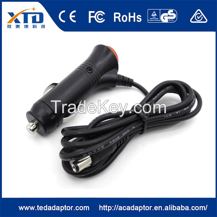12v1a straight through switch lighter car charger For router