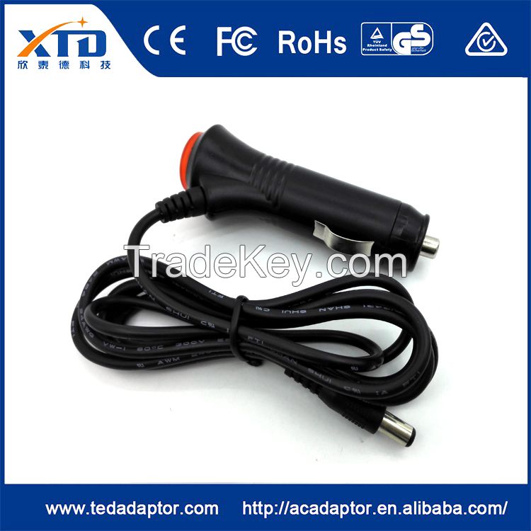 12v1a straight through switch lighter car charger For router