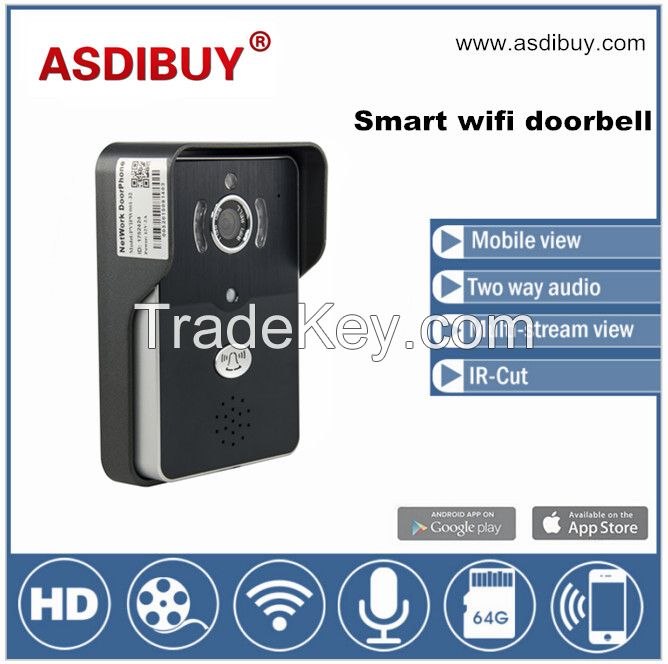 Smart wifi video doorbell handsfree two way audio for Android and iOS phone