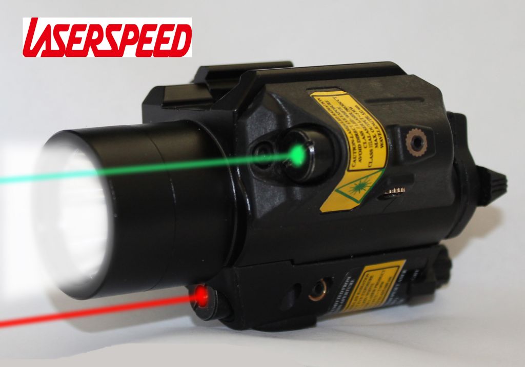 Dual beam aiming laser and tactical light combo