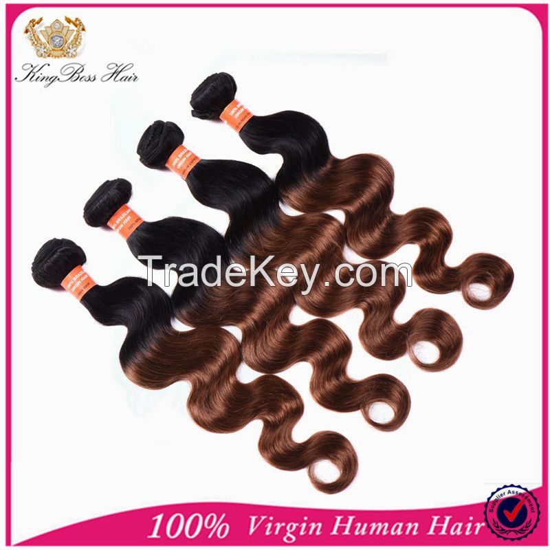 Ombre Brazilian Hair Extension Natural Color 100% Brazilian Virgin Human Hair Body wave hair weft