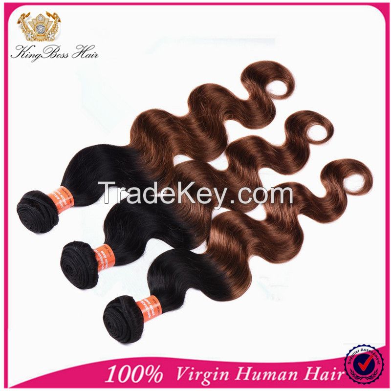 Ombre Brazilian Hair Extension Natural Color 100% Brazilian Virgin Human Hair Body wave hair weft