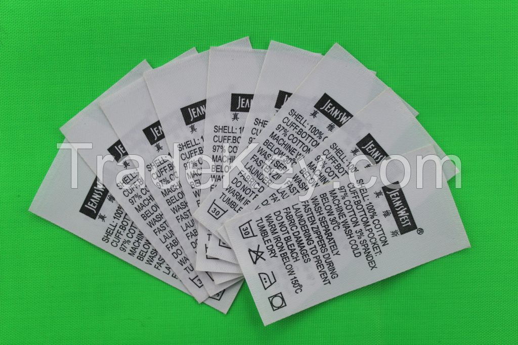 Printing wholesale washing labels for garment