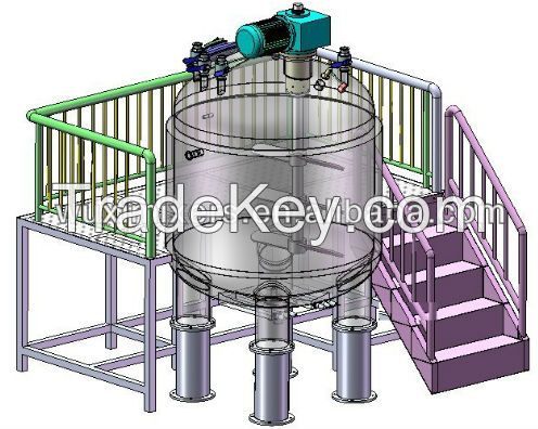 Industrial Chemical Mixing Tank with Agitator for Paint/Cosmetic/Food Processing