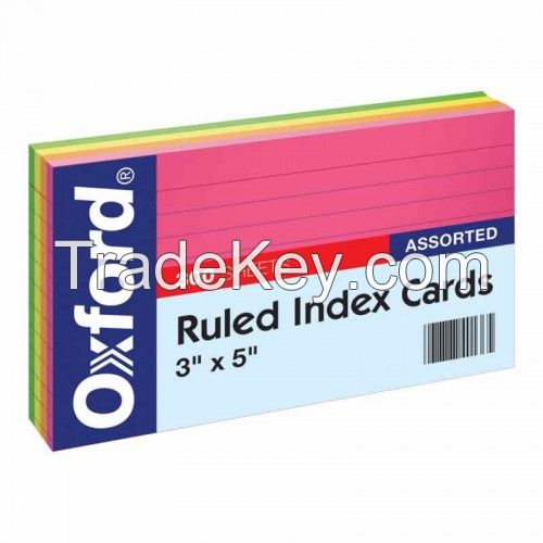 1000 Packs Oxford Ruled Index Cards, 3" x 5" , Assorted Glow Colors, 300 Sheets per Pack