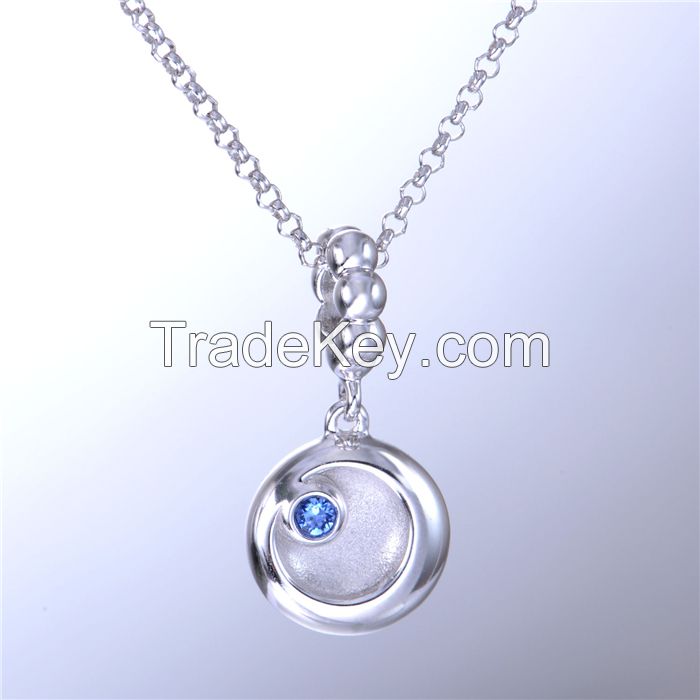 Simple Silver Round Pendant Design For Bracelet Necklace 925 Silver Ch