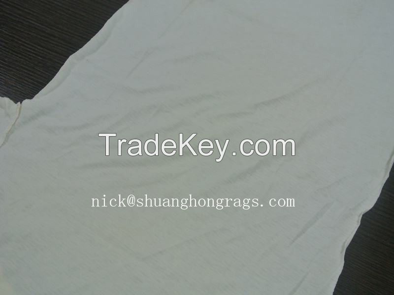 white second-hand cloth cotton wiping rags