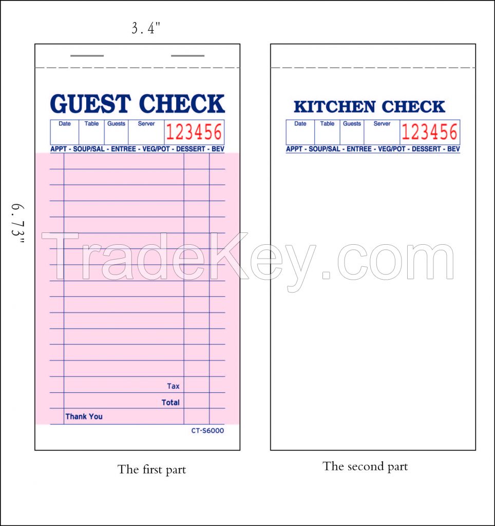  CT-S6000 guest checks