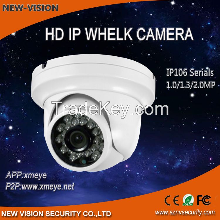 POE HD 960P realtime Vandalproof fixed lens H.264 IR Dome P2P OEM Network ONVIF IP camera
