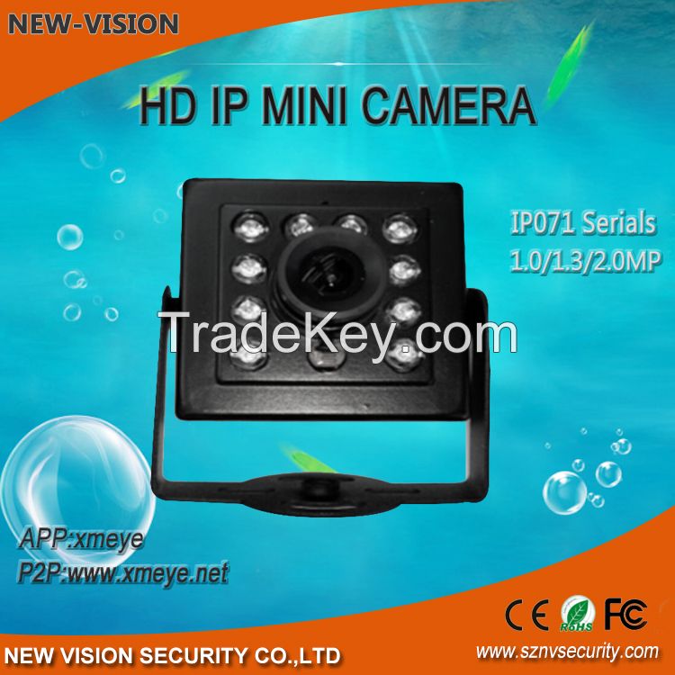 HD 3.7mm Pinhole Lens Network 720P IR night vision P2P OEM ONVIF camera with mini size