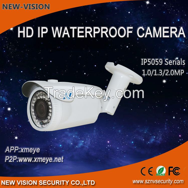 NEW VISION New Technology Varifocal Waterproof H.264 720P  IP66 ONVIF POE P2P IP camera