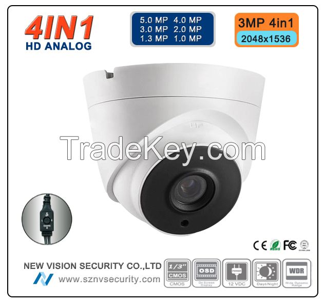 High Definition 3.0MP TVI/CVI/AHD/ 960H  Low illumination  Dome Camera